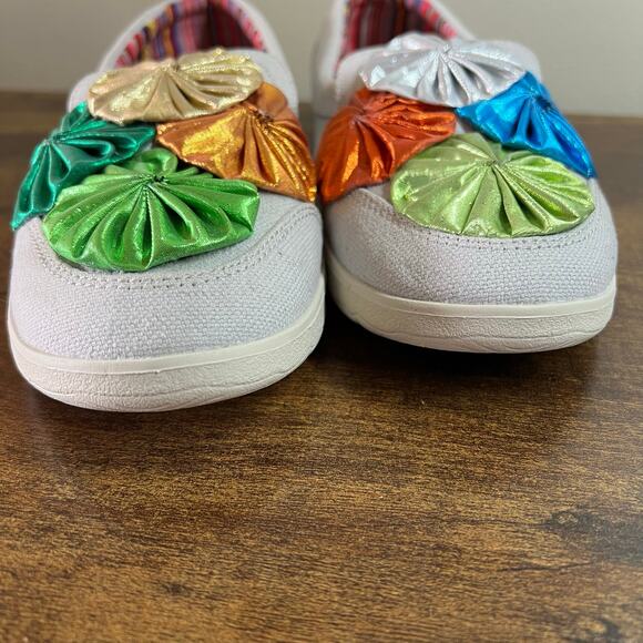 Sanuk Sidewalk Surfer Lite 2 Shoes 7.5 Womens Harbor Mist Canvas Comfort Slip On - Picture 6 of 12